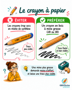 crayon gris bois papier gras